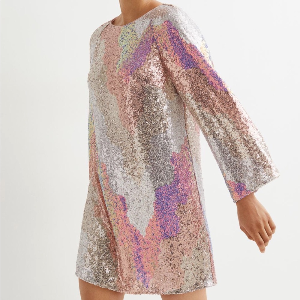 H&M sequin dress pastel colors!
